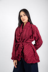 Sculpt Blouse -Wine red